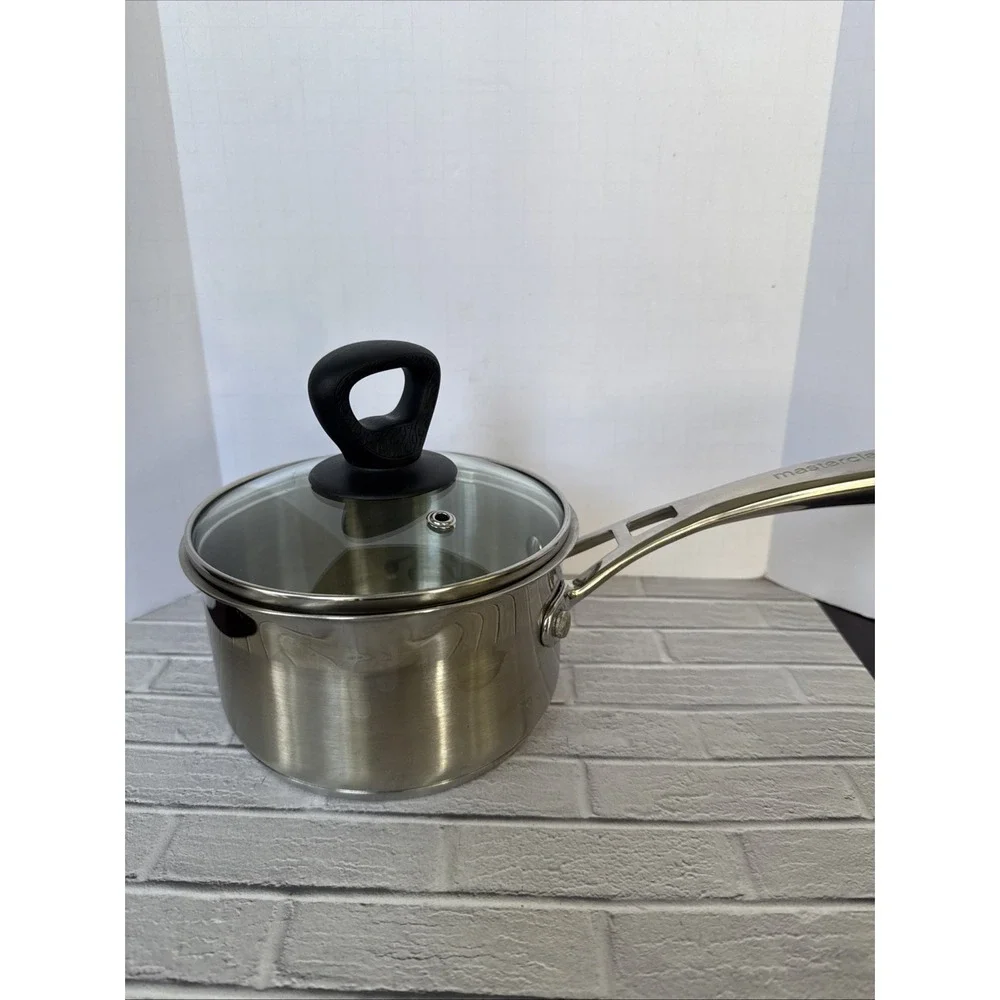 Masterclass Premium Cookware Stainless Steel Sauce Pan 1.5 L‎ W\ Lid Induction